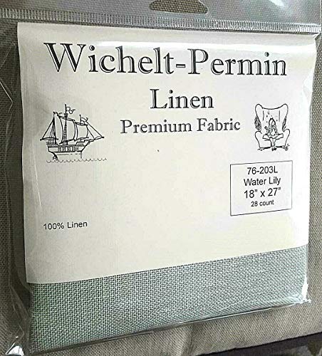 Alitaver Wichelt Permin Premium Linen Cross Stitch Fabric 18" x 27" Water Lily 28 Count …