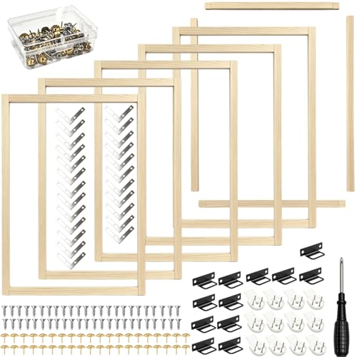 6 Pack 16x20 Inch Canvas Stretcher Bars, DIY Wood Canvas Frame Kit for Oil Painting, Paint by Numbers, Poster, Embroidery Stitch & Needlepoint Art Projects - size: 6Pack 16x20In