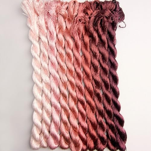100% Mulberry Silk Embroidery Thread 10 Colors 110m Each (24) - color: 24