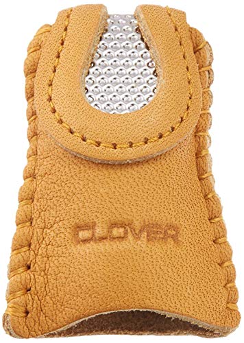 Clover Leather Double Sided Thimble-, Brown - style: Modern