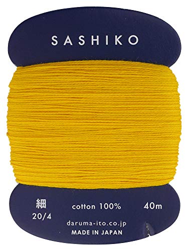 Sashiko Thread Thinner Weight 40m Col. 204 -Golden Yellow- Japanese Embroidery & Quilting by Yokota - color: Sunflower yellow