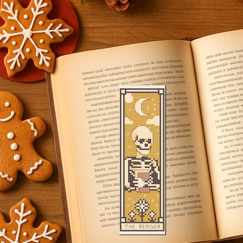 FREEBLOSS 6 Set 11CT Cross Stitch Bookmark Kit 8"x2.4" Tarot Theme - style: Tarots