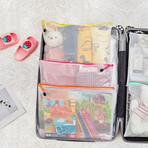 JARLINK A3 Mesh Zipper Pouch, Extra Large Waterproof File Bags, 12 Pcs - style: 12pcs