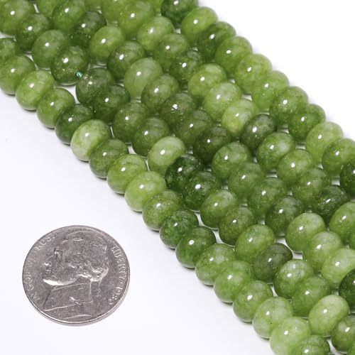 5x8mm 100Pcs Natural Peridot Rondelle Beadsf or Jewelry Making Loose Spacer Abacus Disk Beads Gemtone for Bracelets Necklace DIY Crafts - color: Peridot