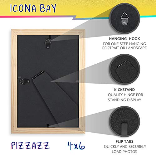 Icona Bay 4x6 Pastel Pink Picture Frame - Solid Wood, Pizzazz Collection - color: Pastel Pink, size: 4x6