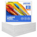 FIXSMITH Canvas Boards for Painting 8x10 Inch, Super Value 24 Pack Paint Canvases, White Blank Canvas Panels, 100% Cotton Primed, Painting Art Supplies - size: 8"×10"