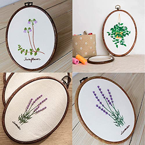 Oval Embroidery Hoop Wood Embroidery Hoops 7.5'' 9.2'' Embroidery Frame - style: Oval