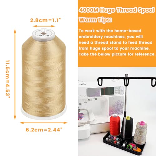 New brothread Huge Spool Embroidery Machine Thread -Blond Fits Janome Color - color: Blond-N238