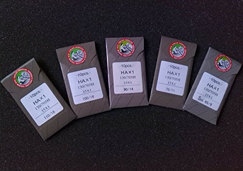 50 Pieces HOME SEWING MACHINE NEEDLES ASSORTMENT (ORGAN 15X1 SIZE#9,11,14, 16, 18) 10pcs per size - style: Regular