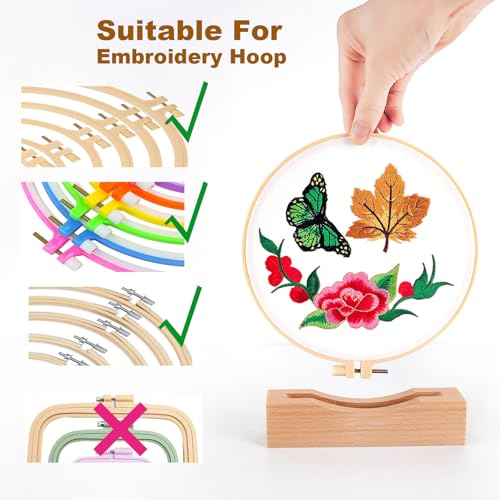 Embroidery Hoop Stand Base 3Pack Embroidery Stand 2 Tier Groove Design Embroidery Display Stand Base ，Embroidery Hoop Display Cross Stitch Kits (Suitable 4-6.7IN Frame) - size: Suitable 4-6.7IN Frame