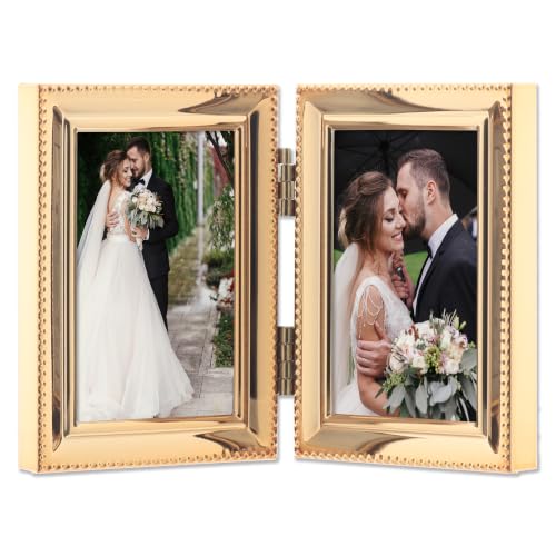 Lawrence Frames Bead Border Design, 2.5x3.5 Double, Gold - color: Gold, size: 2.5x3.5 Double