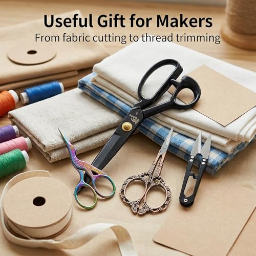 BIHRTC Professional 9 inch Dressmaking Tailor Scissors Small Embroidery