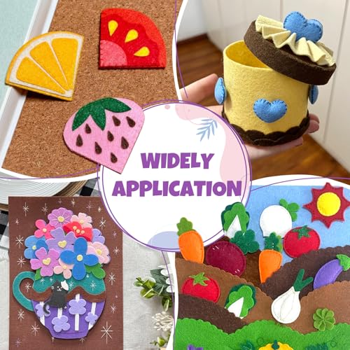 77Pcs Stiff Felt Sheets, 1mm Thick Felt Fabric Squares for Sewing & DIY - color: Rainbow