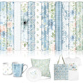 JarThenaAMCS 12 Sheet Blue Floral Heat Transfer Vinyl Watercolor Flower HTV Iron on Vinyl Blue Adhesive Vinyls for Mugs DIY Crafts Fabric T-Shirt Supplies, 10 x 12 Inch