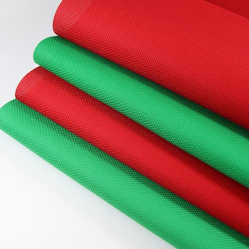 KCS 4 pc of 12" x 18" (30cm x 45cm) 14CT Counted Cotton Aida Cloth Cross Stitch Fabric (Red+Green) - color: Red+green