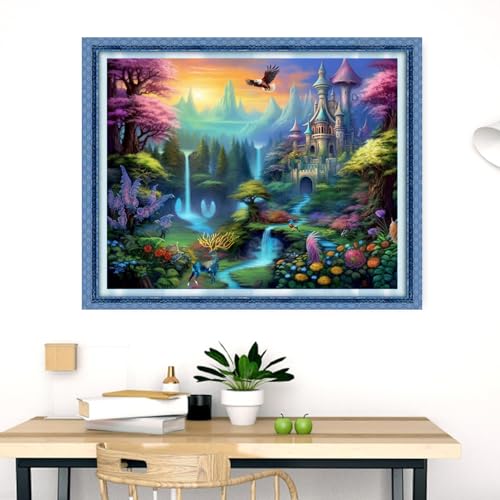 Dimensean Stamped Cross Stitch Kits Full Range of Embroidery Patterns Starter Kits for Beginners Adult DIY Cross Stitches Needlepoint Kits 11CT-Fairyland on Earth 16x20 inch - color: Craftpattern44