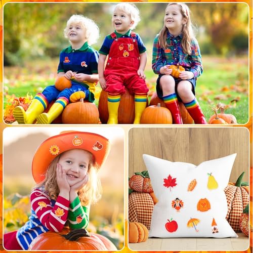 AUGSUN 36Pcs Fall Autumn Iron on Patches Thanksgiving Day Sew Applique - style: Fall Thanksgiving Style