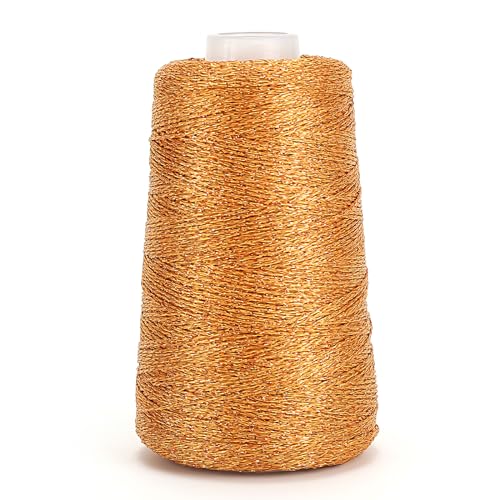 Metallic Crochet Thread, 80g Lurex Yarn for Charms(Orange) - color: Orange