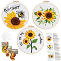 Louise Maelys 3 Set Summer Sunflower Embroidery Kit for Beginners Floral - color: kit-13