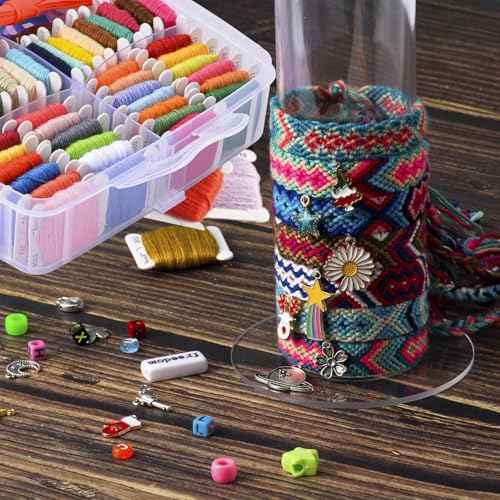 Peirich Jewelry Making Bead Kits, Includes 44 Embroidery Floss with 3-Tier Organizer Storage Box with Threads, Over 4900 Beads for Friendship Bracelets, Jewelry Making Christmas Birthday Gift - color: White