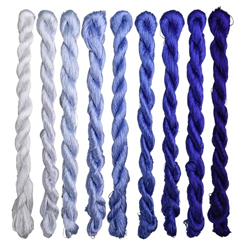 Natural 100% Silk Thread, Handmade Embroidery Thread Silk Floss 9 Colors 110m Each (81) - color: 81