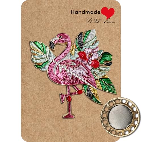 Needle Minder Magnet, Magnetic Needle Minder, Needle Minders Magnetic Cross Stitch Accessories, Magnetic Needle Holder, Life Tree, Butterfly, Cats, Owl, Heart (Flamingo2) - size: Flamingo2