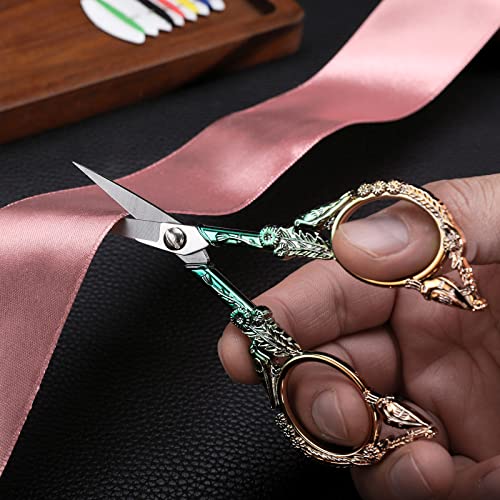 YOUGUOM Precision Embroidery Scissors, Sharp Sewing Scissors - color: Gold Green