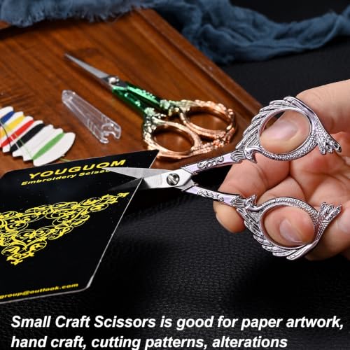 YOUGUOM Needlepoint Scissors, Small Embroidery Scissors with Cover - color: Purple