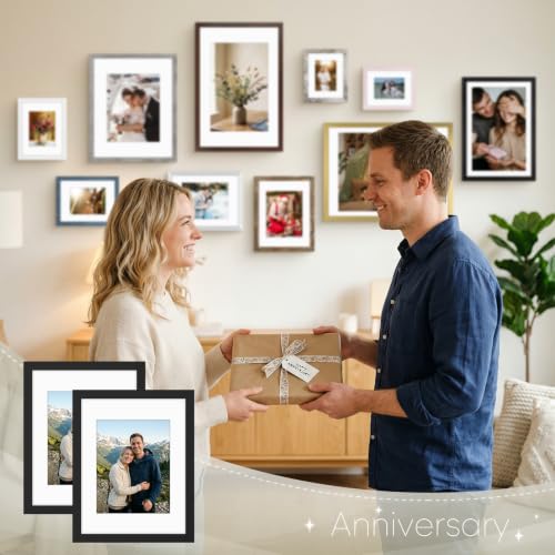 Golden State Art 11x14 Black Picture Frame Mat for 8x10 Real Glass - color: Black, size: 11x14