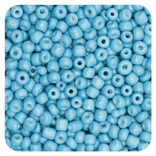 4mm Seed Bracelet Beads for Jewelry Making, 1000 Pcs Pony Beads Bulk for DIY Bracelet Earring Necklace Craft Supplies (Sky Blue) - color: Sky Blue