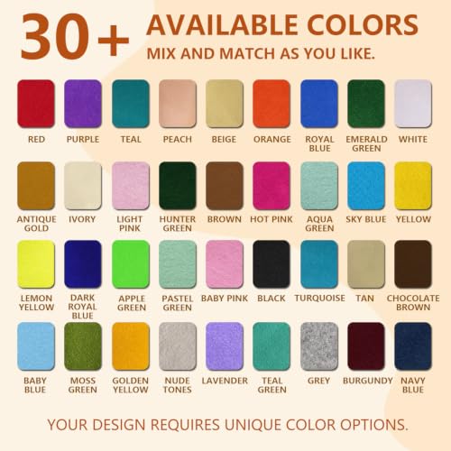 Light Pink Felt Fabric 36" X 18" 1.6mm Thick Soft Half Square Felt Sheet - color: Light Pink, size: 36'' x 18''