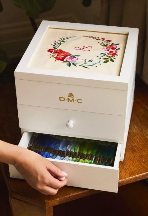 DMC Modular Storage Box Includes 100 Skeins of DMC Six-Strand Embroidery Floss
