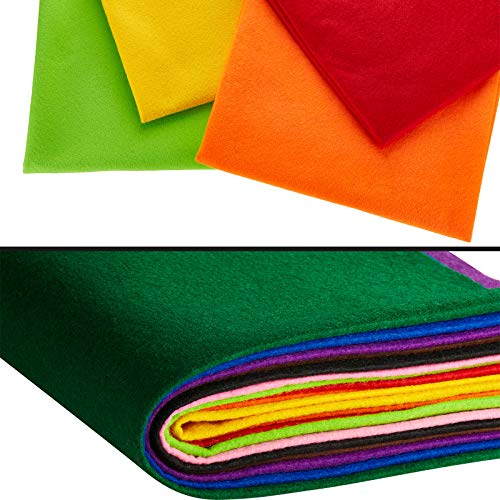 WILLBOND 12 Pcs Large Felt Sheets 37 x 20 Inch 1.2 mm Fresh Color - color: Fresh Color, size: 37 x 20 Inch