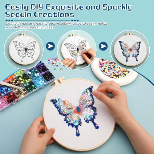 6MM Bulk Loose Sequins, 24 Colors Round Embroidery Sequin for Crafts - size: 6mm