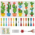 ACRNIGHEET 6PCS Cactus Cross Stitch Bookmark Kit for Beginner Stamped Cross Stitch Kits for Adults DIY Embroidery Bookmark Kits Crossstitch Kits Adult with Instructions Hand Craft Gift 11CT - style: Cactus patterns