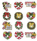 Design Works Crafts 1659 Christmas Wreaths, 2-1/2" X 3" Each Cross Stitch Ornament Kit, Christmas Wreaths