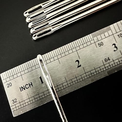 Professional Upholstery Needle 3mm Thickness, Big Eye Hand Sewing Needles for Stitching and Crafting Projects (4 Inch X 1)