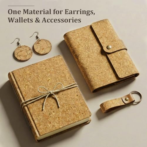 SorenCut Cork Fabric by The Yard for Sewing: Natural Cork and Gold Embellished Craft Fabric Sheet,Glitter Fabric Roll 12.5 * 52 Inch for Earrings and Other HandCrafts DIY Projects - color: Yellow 1938