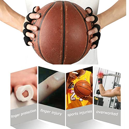 20 Pcs Finger Sleeves Protectors, Elastic Sport Finger Sleeves, Black/Red - color: Black,red