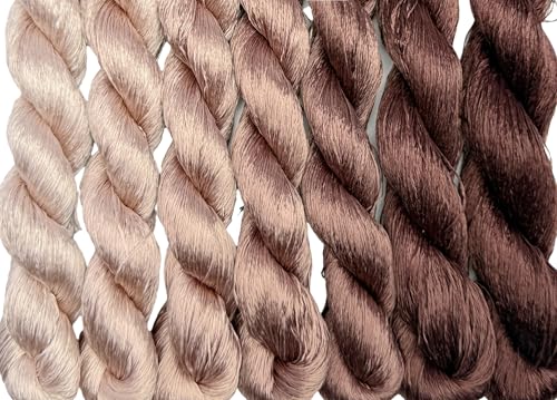 100% Mulberry Silk Embroidery Thread 7 Colors 22m Each (59) - color: 59