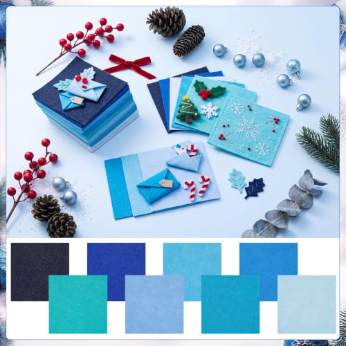 Tatuo 96 Pcs Christmas Stiff Felt Fabric Sheets, 8 Colors - color: 8 Colors