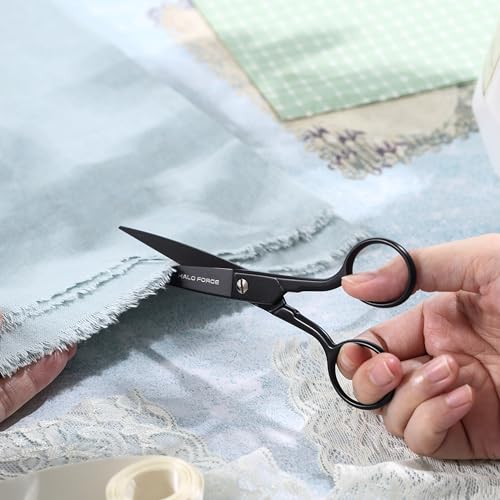 HALO FORGE Sharp Fabric Scissors for Embroidery Stainless Steel 6" Black - style: 6" black embroidery scissors
