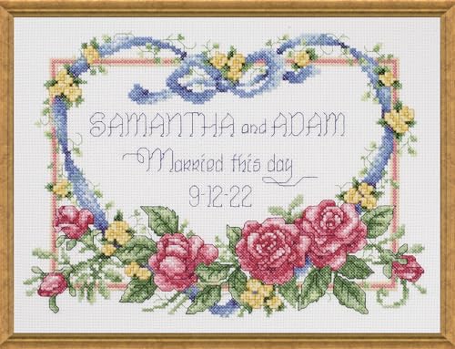 Janlynn 056-0193 Cross Stitch Kit, 8-Inch by 10-Inch, Married This Day , White