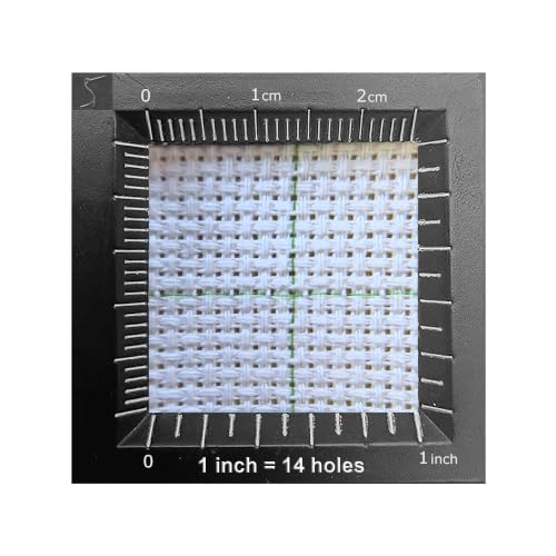 14CT Easy Count Thread Grid Aida Cloth Embroidery Cross Stitch Fabric, Green Grid, 59" W x 39" L - size: W59" x L39"