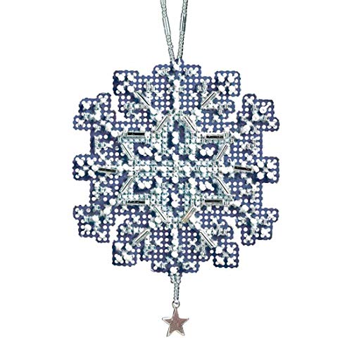 Star Crystal Beaded Counted Cross Stitch Ornament Kit Mill Hill 2012 Snow Crystals MH162302