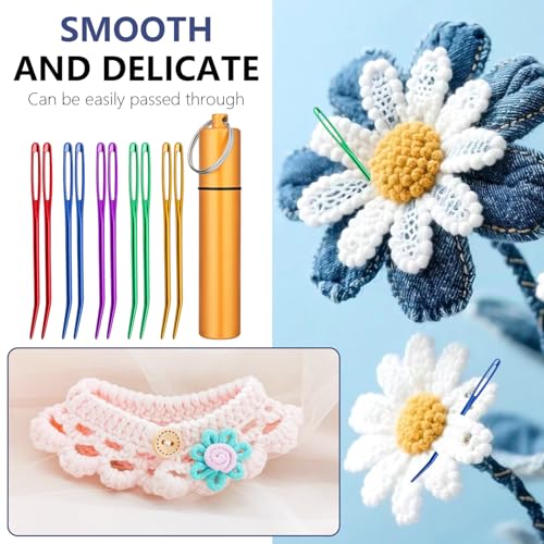 10PCS Yarn Needles,Tapestry & Darning Needle,Large Eye Weaving Needle for Crocheting,Crochet Accessories with Aluminum Storage Knitting