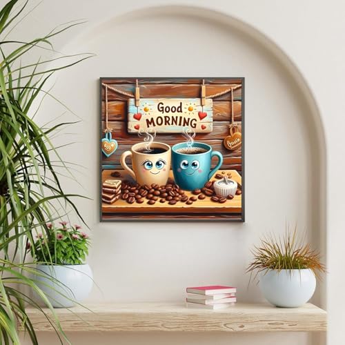 niurenmaoyi Coffee Cups Stamped Cross Stitch Kits for Beginner,14X14In - color: Cross Stitch Kits for Adults - 0525-1