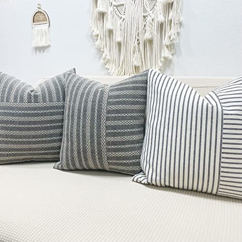 Slow Cow Square Throw Pillow Cover Stripe 18 x 18 Inches Black Beige - color: Mixd Black, size: 18" x 18" (Pack of 1)