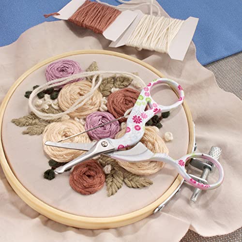 JubileeYarn TSA Compliant Rounded Embroidery Craft Stainless Steel Stork Scissors - Small White - 3 Units - color: Small Stork White, size: 3 Units