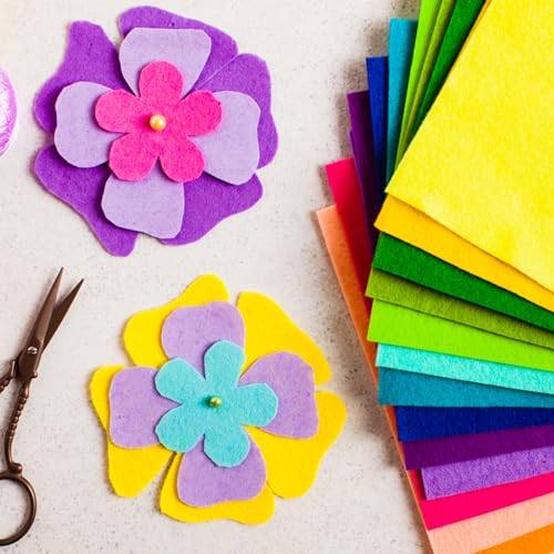 10PCS Multicoloured Self Adhesive Felt Fabric Sheets Sticky Felt Sheets for Craft Supplies Art Home Making（8.3" x 11.8"/20 x 30cm） - color: Multicolor